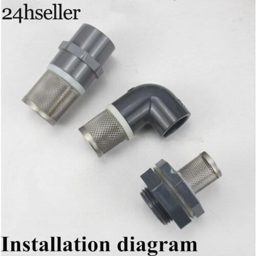 1pcs 1/2"~2" Threaded 304 Stainless Steel Filter Aquarium Fish Tank Water Pump Filter Check Valve Filters Irrigation Mesh Screen