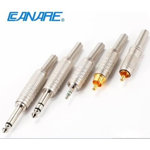 1Pcs Canare Japan imported fever HIFI RCA straight plug 6.35 stereo 3.5 headphone plug gold-plated welding sophomore core
