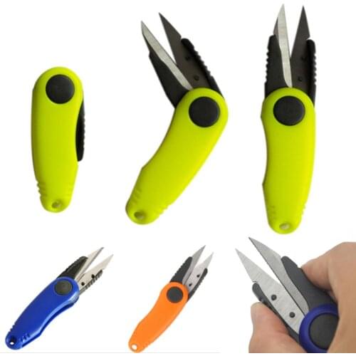 1pc Fishing Tackle Fold Scissor Fishing Tackle Foldable Knife Scissors Cutting Braid Line Cutter Outdoor Fishing Accessories