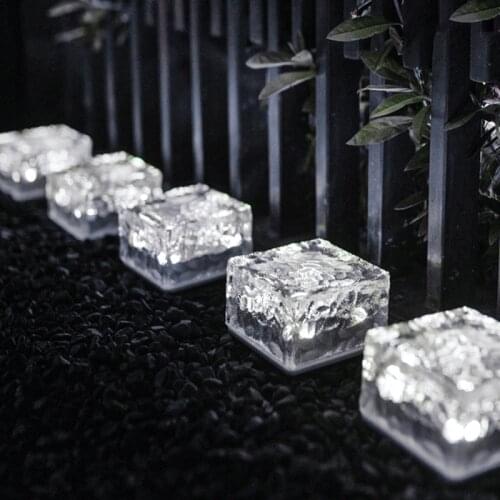 1 Pcs LED Solar Garden Lights Solar Floor Tile Light Ice Brick Light Outdoor Courtyard Landscape Light Deck Solar Buried Lamps