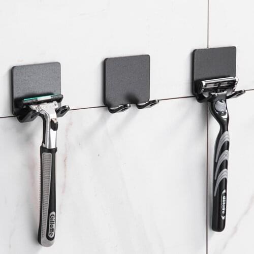 3/2/1 Pcs Punch Free Razor Holder Storage Hook Wall Men Shaving Shaver Shelf Bathroom Razor Rack Wall Bathroom Accessories