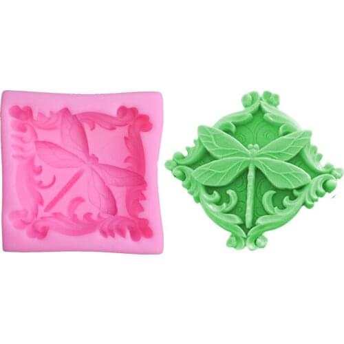 3D Silicone Soaps Mold Garden Dragonfly Flower Handmade Silicone Molds for Soap Making Art Clay Mould