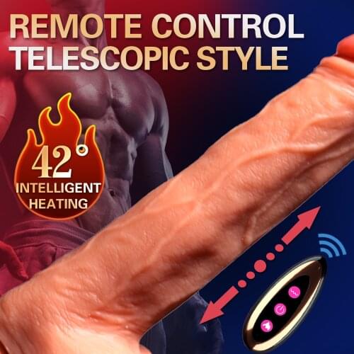 Heating automatic Telescopic Realistic Big Dildo Vibrator Electric Vibrating Penis G Spot Sex Toy for Women Wireless Remote