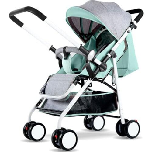 Baby stroller ultra-lightweight two-way sitting and lying baby folding shock absorber children high landscape four wheels