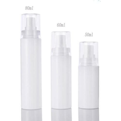 300pcs/lot 50ml 60ml 80ml White PP Bayonet perfume bottle Plastic Parfum Atomizer Mist Sprayer Containers