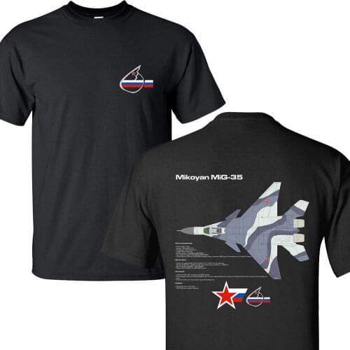 Mikoyan MiG-35 Fulcrum-F Russian Air Force Jet Fighter T-Shirt. Summer Cotton Short Sleeve O-Neck Mens T-shirt New S-3XL