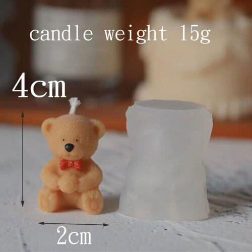 Plaster Candle Mold Lovely Bear 3D Fragrance Plaster Decor Animal Shape Fragrance Candle Silicone Molds