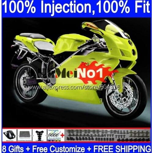 Injection Body For DUCATI 749S 999S 749 999 S R Bodywork 121MC.32 749-999 03 04 749R 999R 2003 2004 OEM Fairing kit green yellow