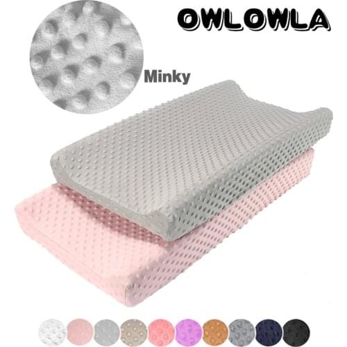 Soft Reusable Changing Pad Cover Minky Dot Foldable Travel Baby Breathable Diaper Pad Sheets Cover