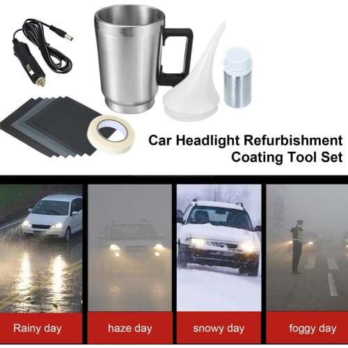 Car Headlight Polish Restoration Liquid Polymer Chemical Polishing Kit Auto Headlight Repair Refurbishment Coating Tool Set