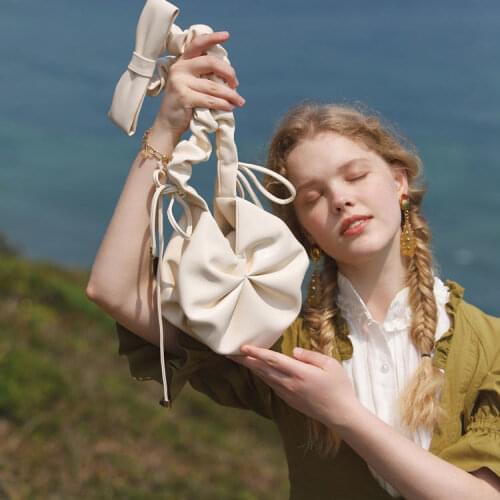 NEW Vintage Pleated PU Leather Women Small Handbags Fashion Snap Fastener Solid Color Ladies Daily Underarm Shoulder Bags