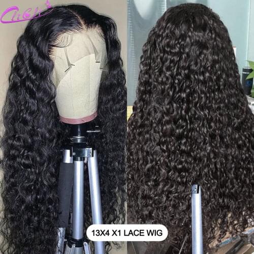 Water Wave Closure Wig Human Hair 4x4 Closure Wig 150 Density 13x4x1 T part Lace Wig Human Hair Preplucked BrazilIan 30 Inch Wig
