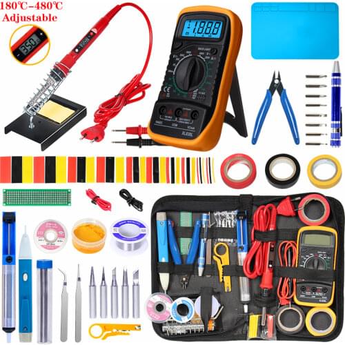 ESD Heat Insulation Soldering Working Mat Electric iron 80W LCD Digital Display Adjustable temperature Welding Tool Kits