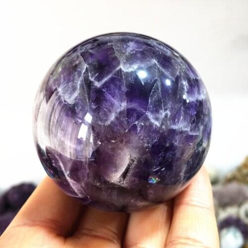 High Polished Dogtooth Amethyst Chevron-Amethyst Banded Dream Amethyst Sphere Ball Healing