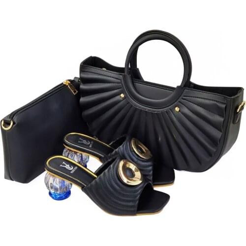 Slippers Luxury 2021 Italian Design Arrival Nigerian Fashion Ladies Shoes and BagsWith Colorful Decoration for Party