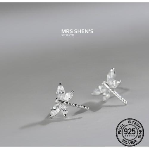 Dragonfly Stud Earrings 925 Sterling Silver For Women Fashion New Trendy High Quality Hot Sale Design Female Gift Jewelry INEFFA
