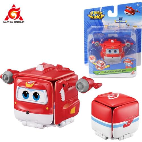 Super Wings S4 10x6.3cm Flip Surprise Package Express Plane Blocks Reversible & Transformable Cartoon Toy for Children Ages 3