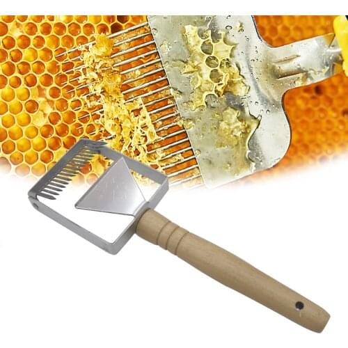 Beekeeping Uncapping Fork 17 Pin Wooden Handle Honey Knife Bee Hive Honeycomb Scraper Tools For Beekeeper Supplies Equipment
