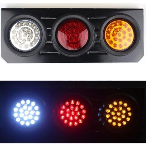 2pcs 10-30V Led Rear Lights Tray Back Ute Trailer Truck Boat Reverse Indicator 12V 24V LED Stop Tail Light White Red Amber 63Led