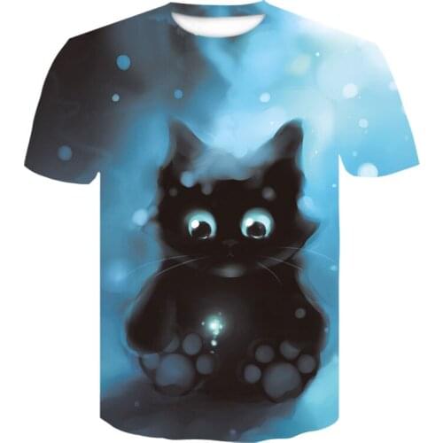Men and women alike summer all printed 3DT shirt 2020 fashion animal cat short sleeve street wear kawaii T-shirt