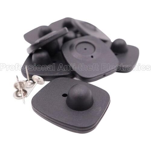 Eas 8.2MHZ rf security hard tag clothes rf mini square tag supermarket anti-theft 48*42mm with nails 2000pcs