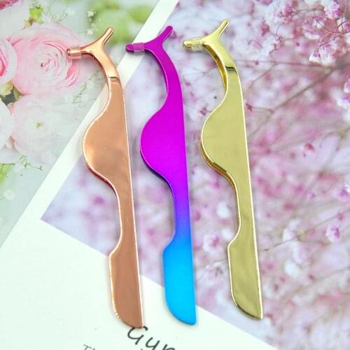 100pcs false eyelashes curler Stainless steel eye lash tweer Extension Applicator include customize your own logo Private label