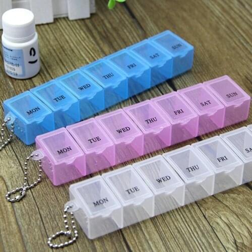 3 Color 7 Days Weekly Pill Medicine Box Tablet Holder Storage Organizer Container Case Pill Box Splitter