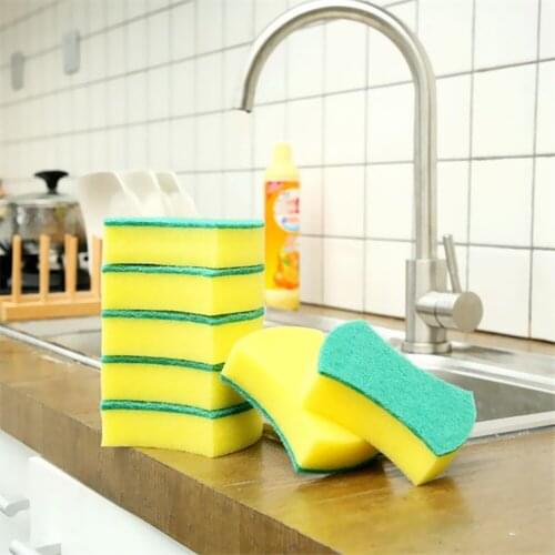 5PCS High Density Sponge Kitchen Cleaning Tools Washing Towels Wiping Rags Sponge Scouring Pad Microfiber Dish Cleanin