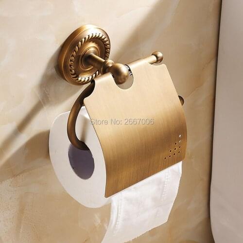 Free Shipping Promotion 2pcs a lot Vintage Antique Toilet Paper Holder Brass Tissue Holder Bathroom Accessories Products ZR2021