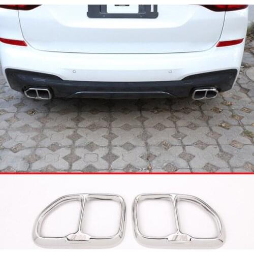 2pcs 304 Stainless Steel Rear Exhaust Tail Pipe Decoration Cover Trim Accessories For BMW X3 G01 2018 2019 Car-styling