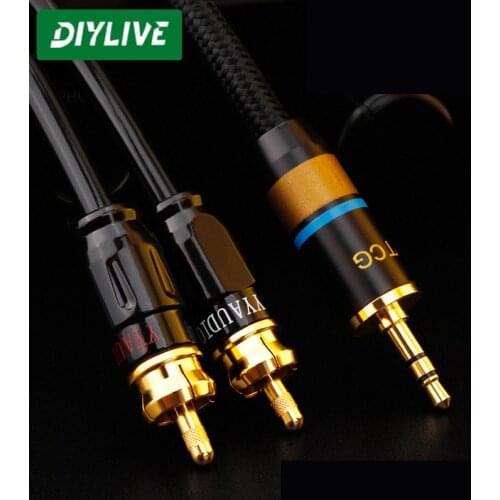 DIYLIVE Fever one minute two audio cable 3.5mm double Lotus mobile phone audio computer speaker signal cable