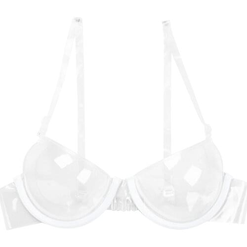 Women Sexy Lingerie Bralette Transparent Bra Tops Plastic Push Up Bras Invisible Adjustable Shoulder Straps Underwire Brassiere