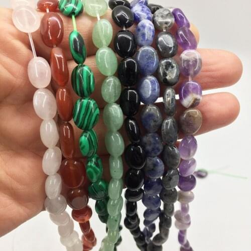 Eruifa 10pcs 8*12mm oval semi precious stone Charms Pendant Jewelry DIY Earring Necklace 9 colors