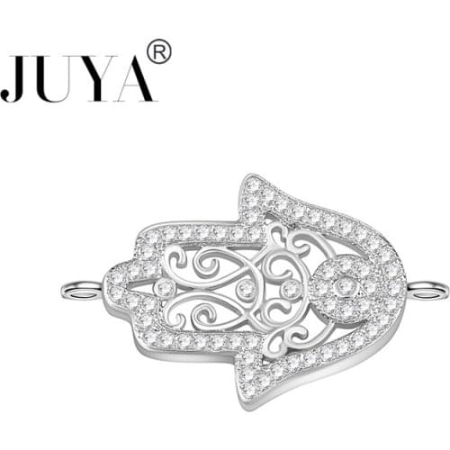 Jewelry Findings Components 2 Styles Gold Rose Gold Color Hamsa Hand Charms Connectors Accessories For Jewelry Making diy