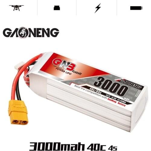 Gaoneng GNB 3000mAh 14.8V 4S 40C/80C Lipo Battery With T/XT60/XT90 Plug For RC Helicopter Quadcopter FPV Racing Drone Parts