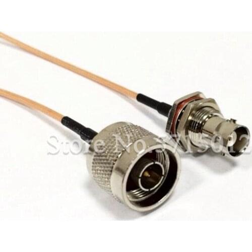 1pcs BNC Hexagonal Famale Head Turn to N Type Male Head Connector 50 Ohm 20cm Connecting Wire Antenna Cable