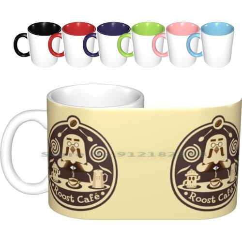 Roost Cafe Ceramic Mugs Coffee Cups Milk Tea Mug Animal Video Game Coffee Cafe Cute Animal Brown Gyroid Cup Roost Bird Brewster