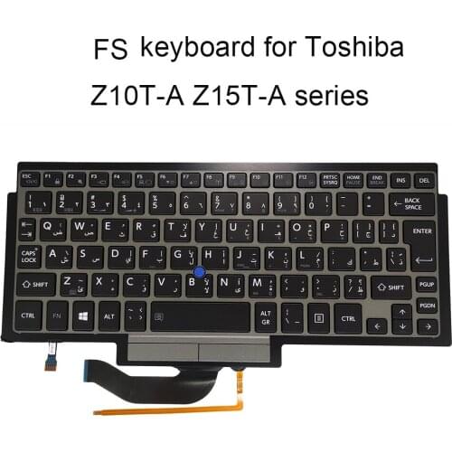 OVY backlit keyboard for Toshiba portege Z10T Z15T A FS Farsi Arabic black replacement keyboards silver frame Pointing on sale