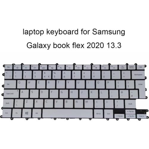 UK IT Backlit keyboard for Samsung Galaxy Book Flex 2020 13.3 GB British Italiano silver Replacement keyboards original new