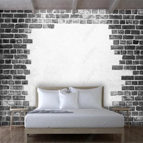 Milofi custom 3D wallpaper mural gray brick texture living room bedroom background wall decoration painting wallpaper