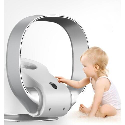 SK Dual-use Table Wall-mounted Fan Bladeless DC Inverter Floor Fan Wall Fan Remote Control Silver Leafless Air Conditioner Fan
