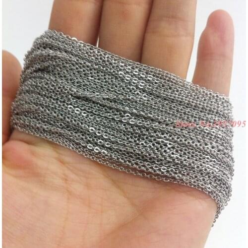 Top Quality Stainless Steel Choker Necklaces Silver Color Cross 2.4mm Necklace 5/10 Meter Link Chain Fashion Jewelry
