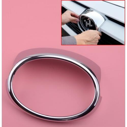 CITALL Plastic Silver Front Grille Logo Decorative Ring Frame Cover Trim Fit For Toyota RAV4 2019-2020 Car Styling