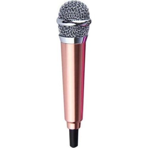 3.5mm Portable Wired Mini Aluminum Alloy Microphone Karaoke Stereo Condenser Mic for Mobile Phone Laptop Мини микрофон