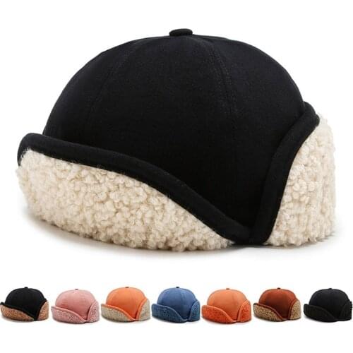 HT3381 New Fashion Autumn Winter Hat Men Women Berber Fleece Earflap Cap Thick Warm Russian Hat Male Female Winter Bomber Hat