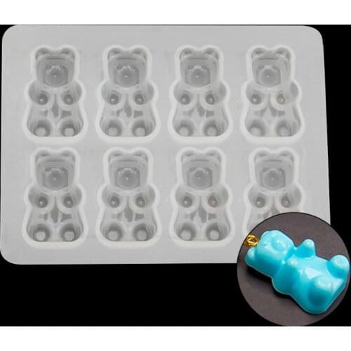 Cute Bear Sugar Silicone Mould Crystal Resin Epoxy Molds Jewelry Pendant Art DIY Craft Decorations Tools