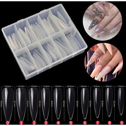 WAKEFULNESS XXL Extra Long Stiletto Coffin Nails Ballerina Fake Nail Art Tips ABS Full Cover Fasle Nails Manicure Salon Tools
