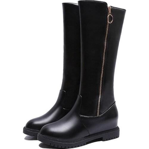 Womens boots 2020 new winter boots with soft soles under velvet and comfortable non-slip side zipper