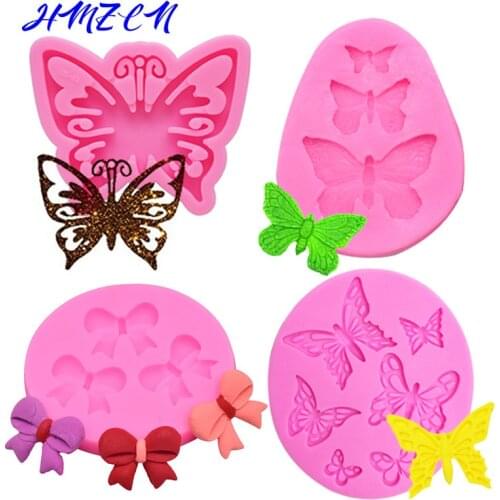 1/4PCS Shiny Sugarcraft Butterfly Silicone Molds Fondant Mold Cake Decorating Tools Chocolate Moulds Wedding Decoration Mould