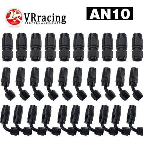 10 Pieces AN10 Oil Fuel Swivel Hose Anoized Aluminum Straight Elbow 45 180 Degree Hose End Oil Fuel Reusable Fitting